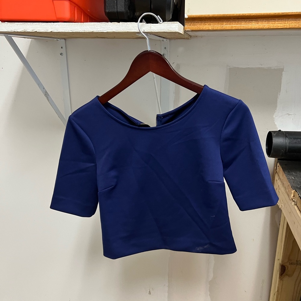Blue Cropped Nordstrom Top in Small